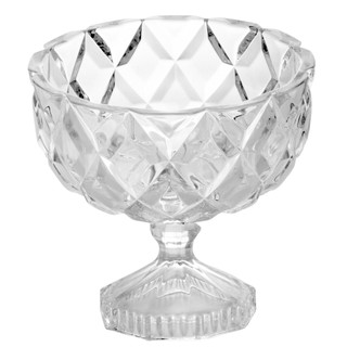 Centro de Mesa com Pé Cristal Diamond Deli 18cm x 18cm Lyor