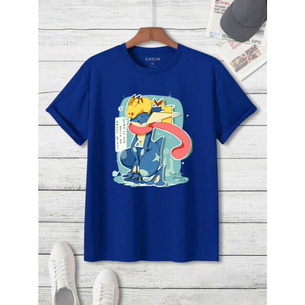 Camiseta Greninja Pokémon Adulto e Infantil Jogo Game Criança Camisa Casual Algodão Masculina Feminina Unissex 02
