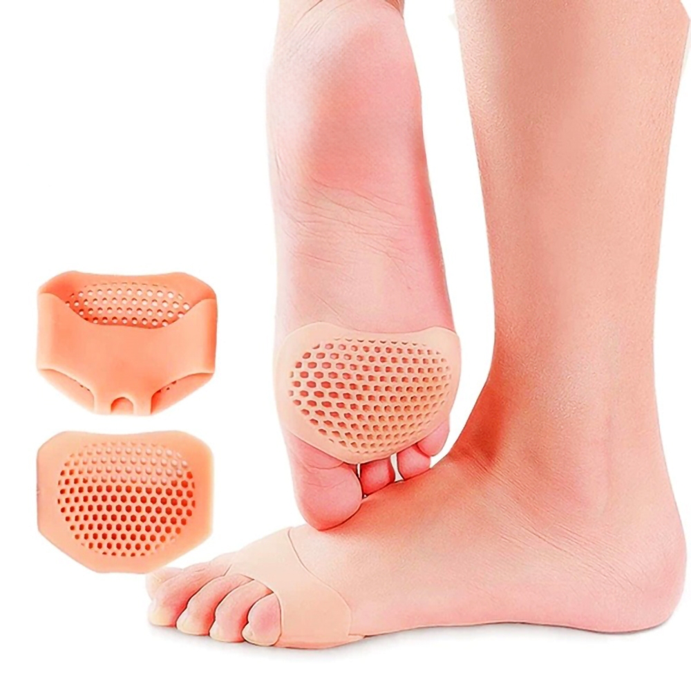 Par Palmilha Gel Meia Silicone Ortopédica Tornozelo Confortável Alívio Dores
