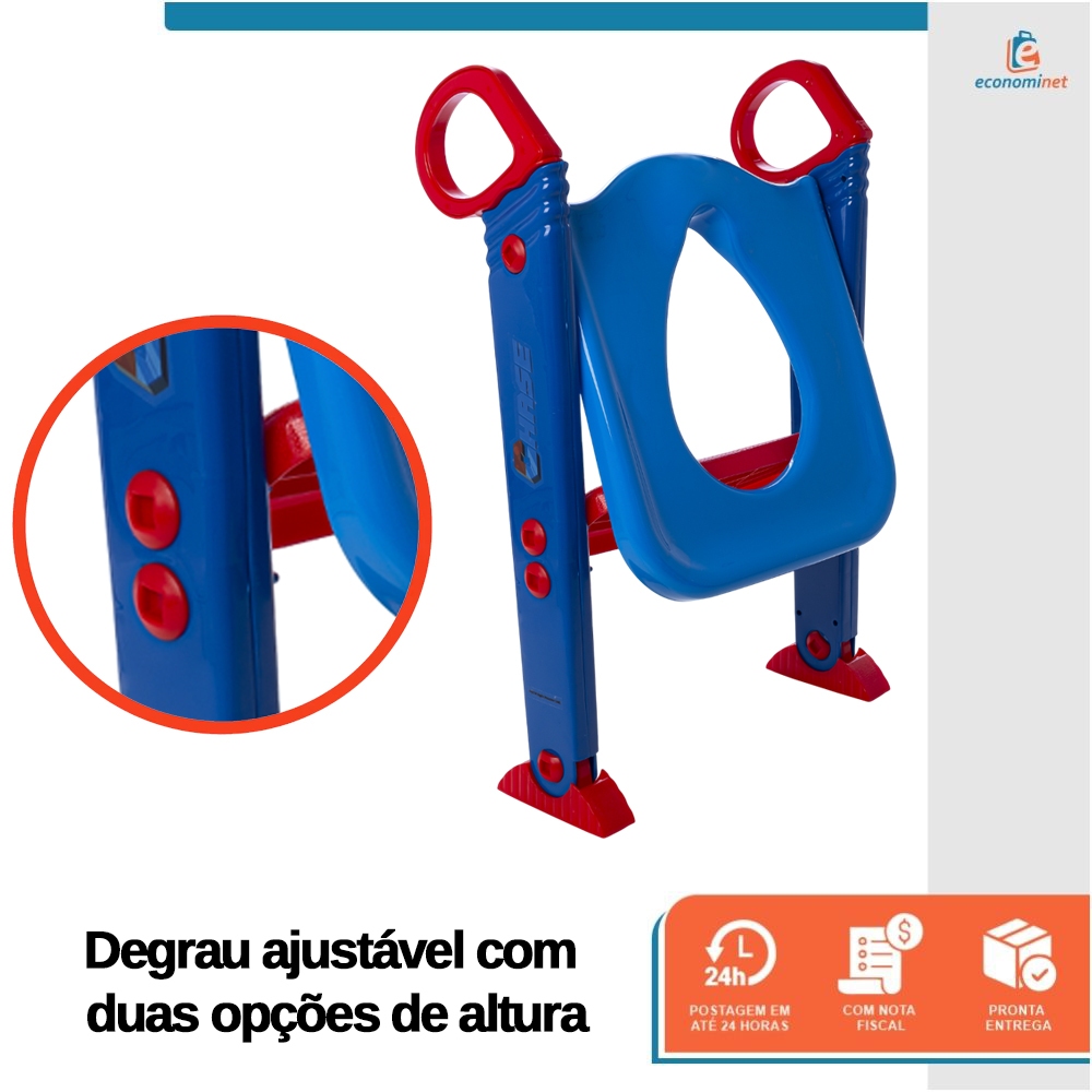 Assento Redutor Infantil com Escada Desfralde Vaso Sanitario Patrulha Canina Chase Skye Conforto — imagem 2 de 2