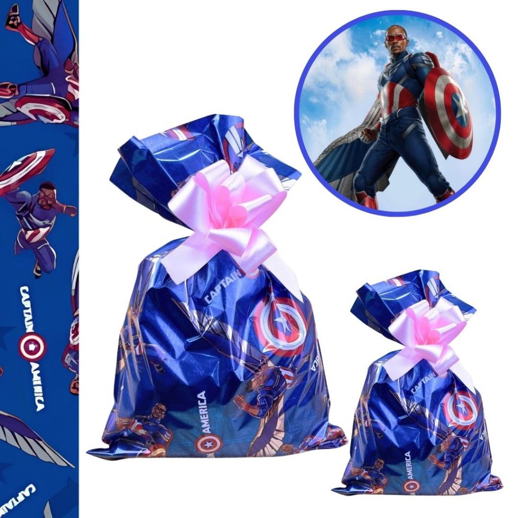 40 SACOLINHA CAPITÃO AMÉRICA SURPRESA  20x29 CROMUS em Oferta na Shopee