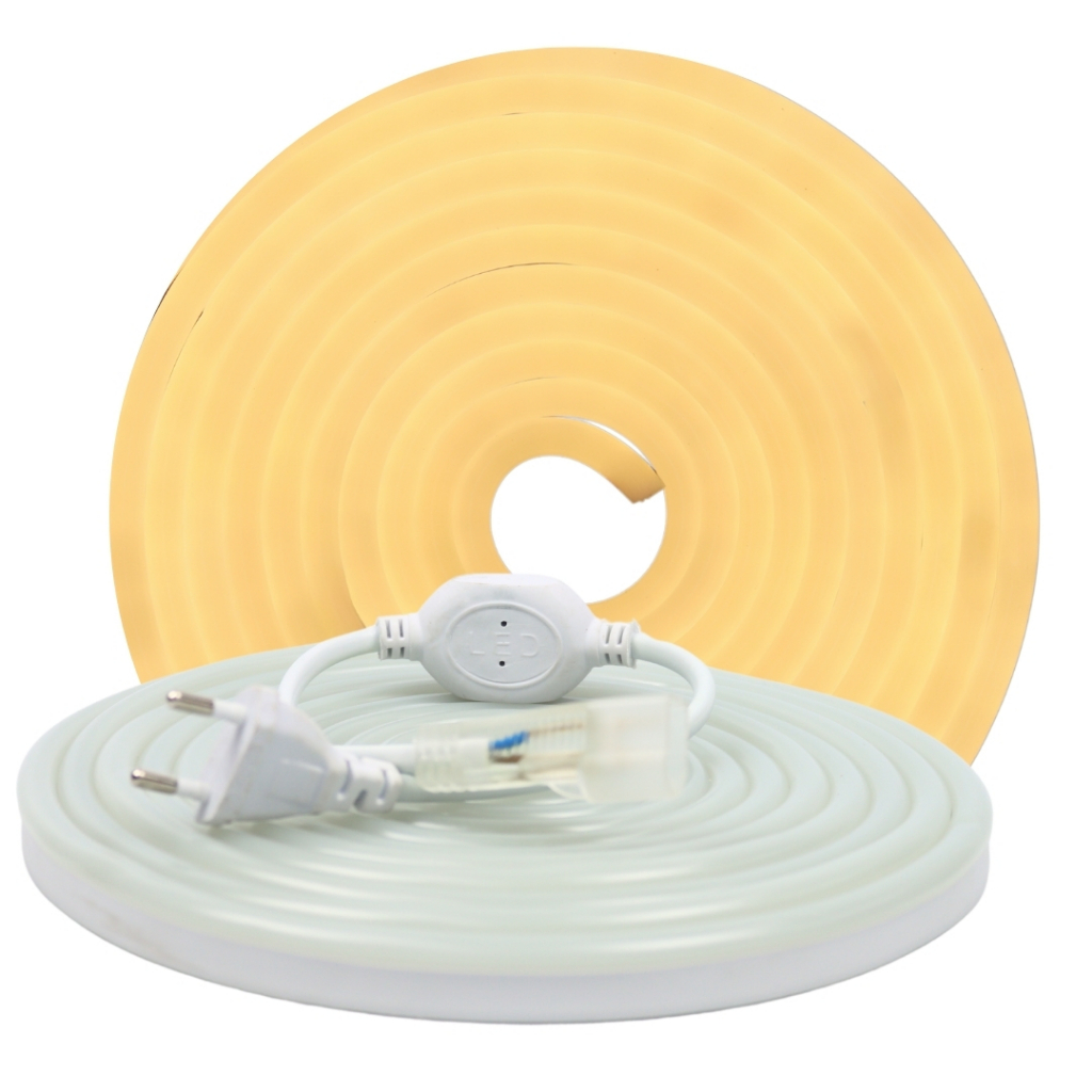 Mangueira LED Neon Branco Quente 3K 21m 110V + Conector
