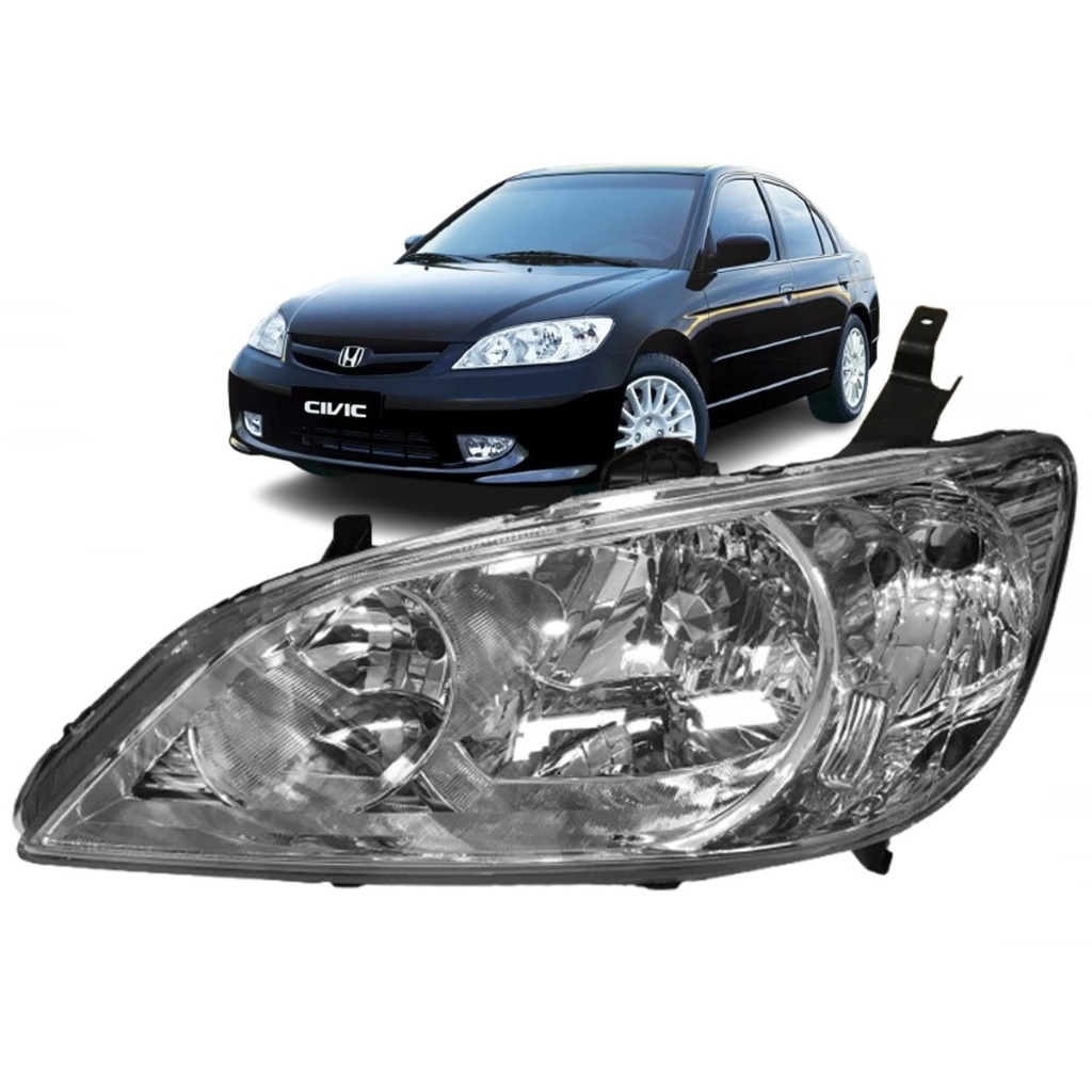 Farol Dianteiro Honda Civic 2004 Até 2006 Esquerdo Elétrico Sem Motor