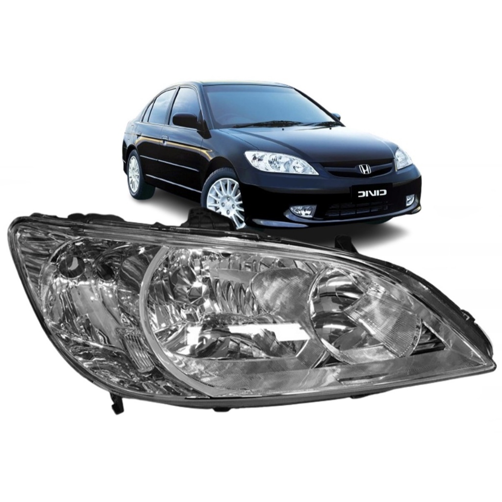 Farol Dianteiro Honda Civic 2004 2005 2006 Direito Pisca Cristal Sem Tampa