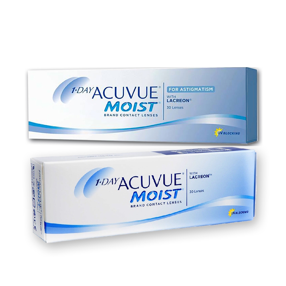 Lentes de Contato 1-Day Acuvue Moist - 01 Astigmatismo + 01 Miopia