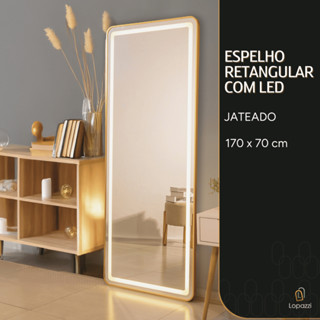 Espelho Retangular Led Moldura Corpo Inteiro 170x70 Quarto em Oferta na Shopee