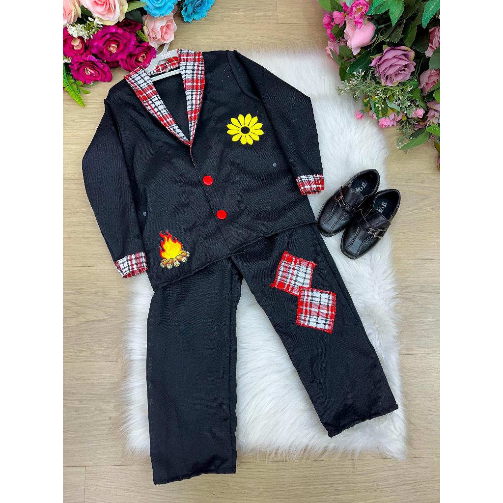 Roupa de Festa Junina Menino Infantil Caipira Fantasia São João Junino Fantasia Manoel