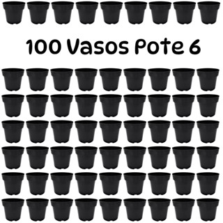 Kit 100 Vasos Pote 6 Vasinho Para Suculenta Cactos Rosa Do Deserto Plástico em Oferta na Shopee