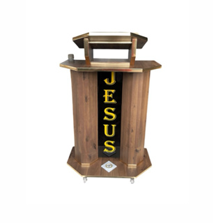 púlpito de madeira com led colorida em Oferta na Shopee