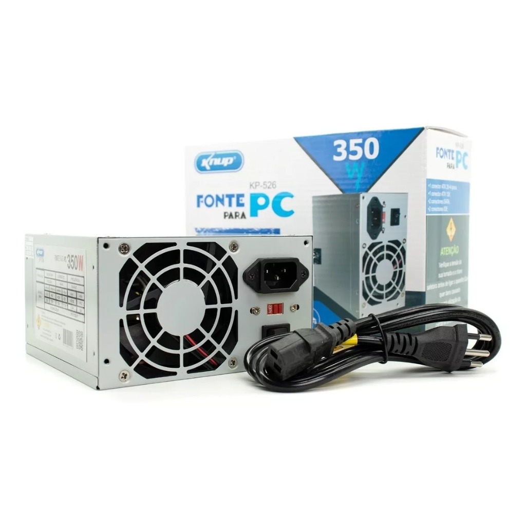 Fonte De Alimentação Para Pc Knup Kp-526 350w Prata 127/220v