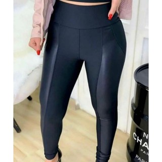Calça Montaria Flanelada com Detalhe Couro Fake Cirre Calça Montaria com Detalhe na Latera...