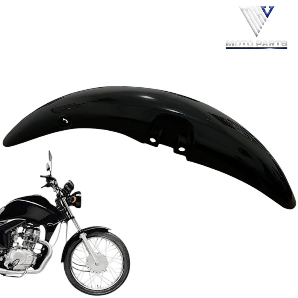 Paralama Dianteiro P/Moto Honda Cg Titan/Fan 125 ks Es 09 Até 13 Preto Dobravel