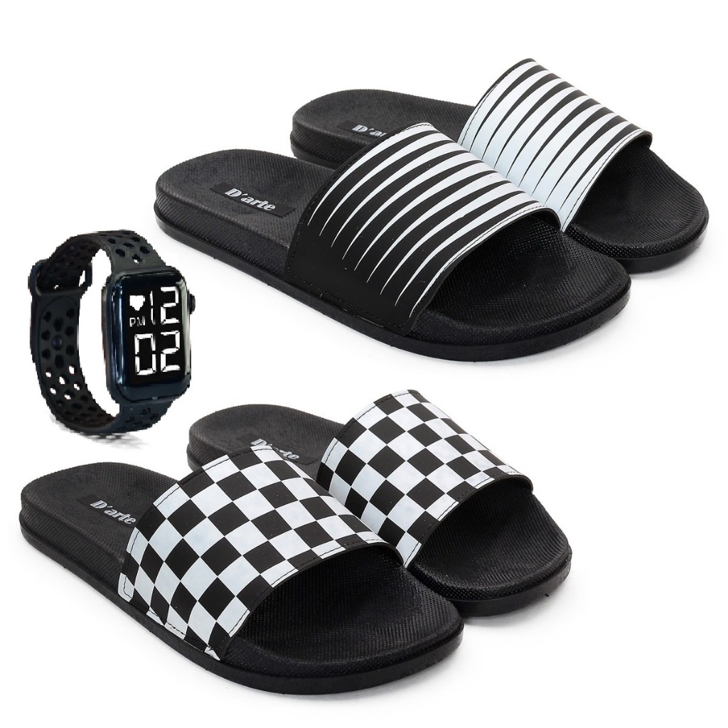 Kit 2 Chinelo Masculino Slide + Relogio Macio Estiloso Leve ENVIO IMEDIATO