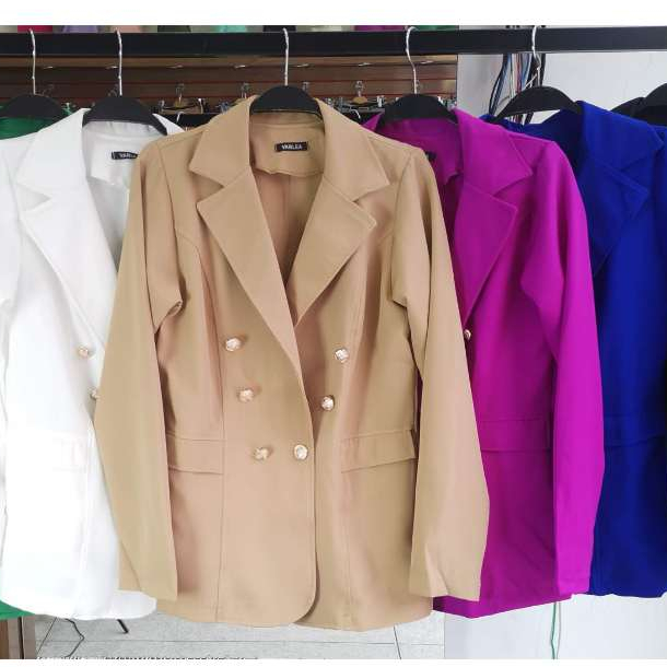 Blazer alfaiataria feminina de alfaiataria social super moda em Oferta na Shopee