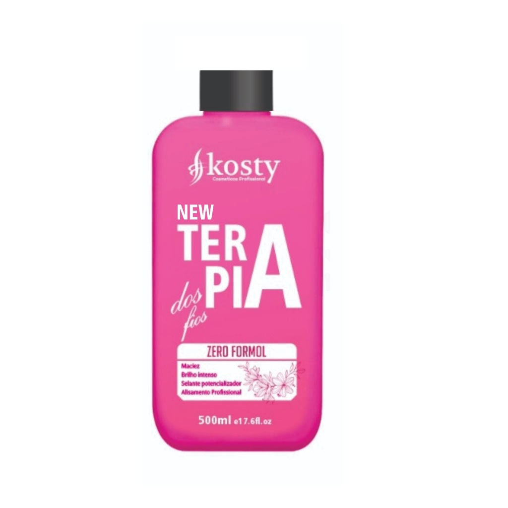 Escova Progressiva New Terapia Kosty Fio 100 Porcento Liso 500Ml
