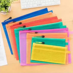 3 Envelopes Pvc com Ziper Envelope Pasta para Documento Sacos de Arquivo Zíper à Prova D'água Cores