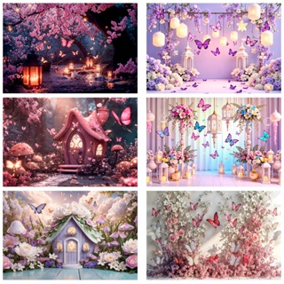 Fundo Fotográfico Borboletas Jardim Encantado Tecido Sublimado 3d em Oferta na Shopee