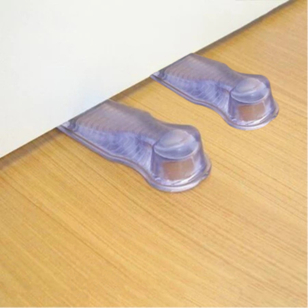 Kit 2 Protetores de Porta em Silicone Evita Batidas e Fechamento com o Vento