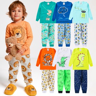 Kit 4 Peças Pijama Sortido Infantil Menino Inverno Roupa Infantil Masculina
