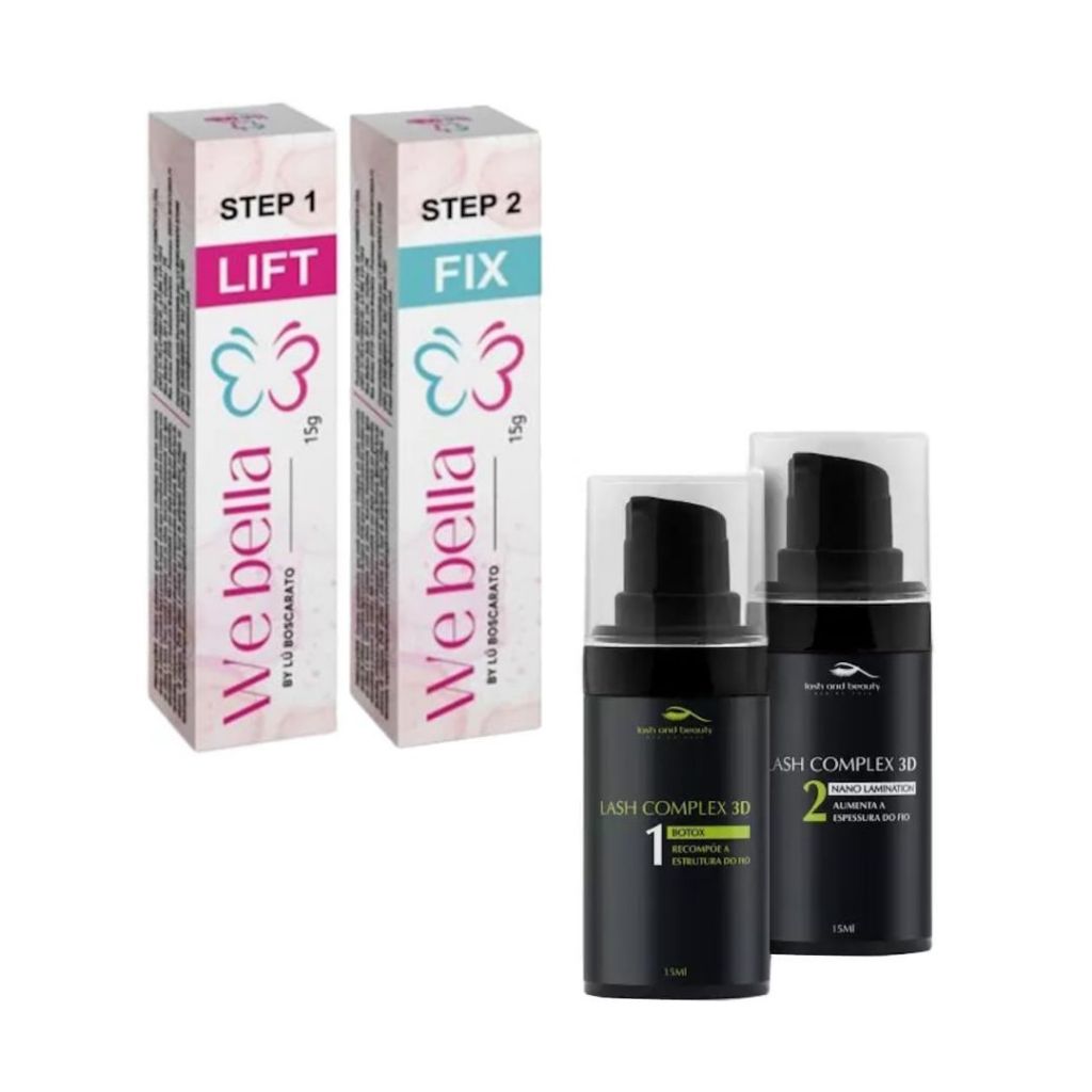 Kit We Bella Passo 1 e 2 Brow Lamination + Kit Complex 3D Lash and Beauty