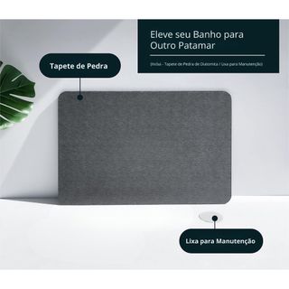 Tapete de Pedra Diatomita Banheiro Cinza, Granolite ou Marmorizado 60x39cm | Unitário ou 2 Unidades