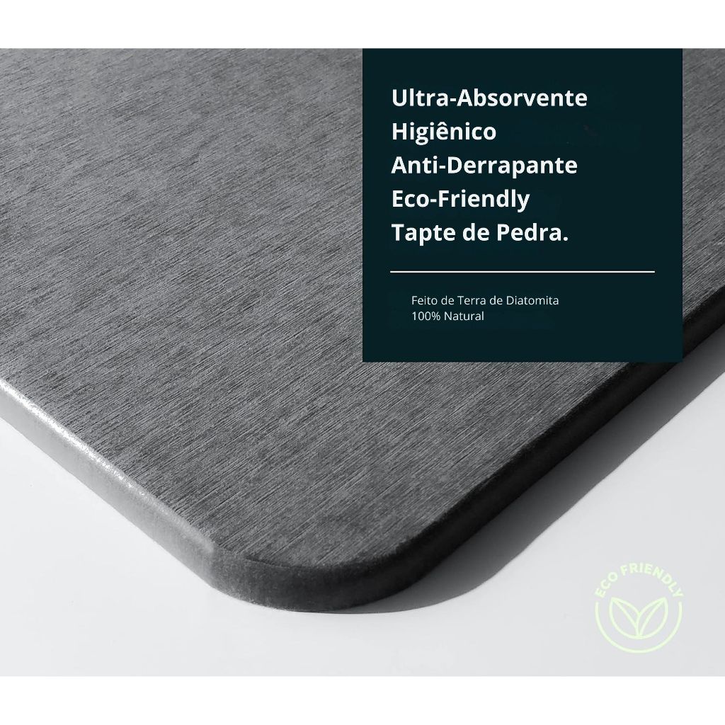 Tapete de Pedra Diatomita Banheiro Cinza, Granolite ou Marmorizado 60x39cm | Unitário ou 2 Unidades · foto 2