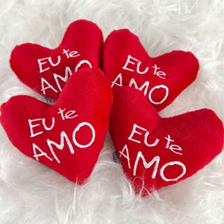 Kit 4 Coração de Pelúcia Almofada de Coração Para Namorados Presente 13cm x 12cm em Oferta na Shopee