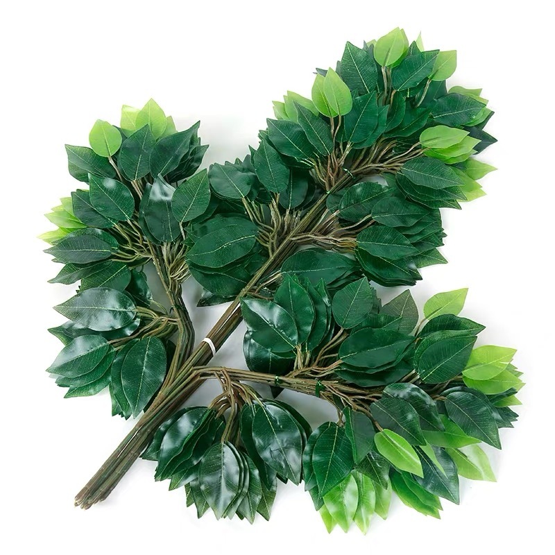 Kit Folhas Artificiais de Banyan para Decoração 12 Ramos 60x50 cm - Casamento / Real Touch