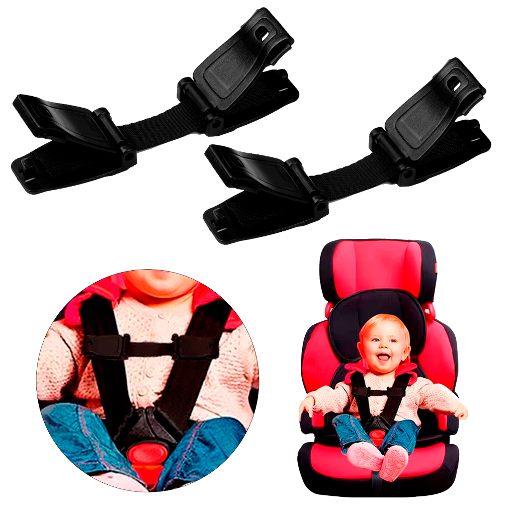 Kit 2 Clip Prendedor Assento Trava Cinto Presilha Segurança Bebê Infantil Cadeira Carro Viagem