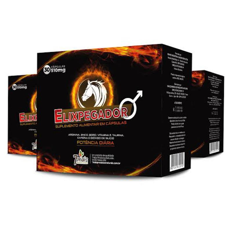 Elixpegador Potência Diária 30cps 510mg Original Discreto e Seguro