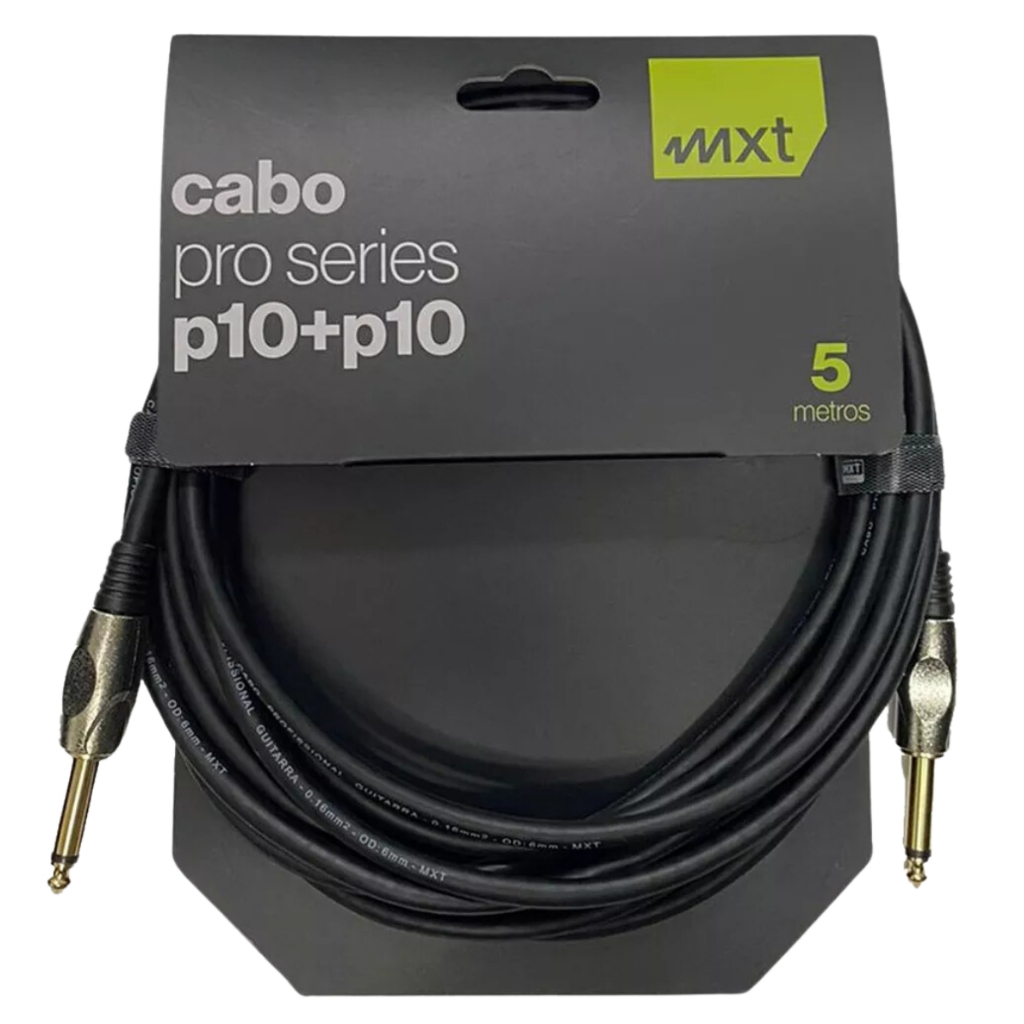 Cabo De Instrumento P10 Mono Banhado Blindado 5 Metros