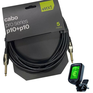 Cabo De Instrumento P10 Mono Profissional Blindado 5 Metros+ Afinador Clip em Oferta na Shopee