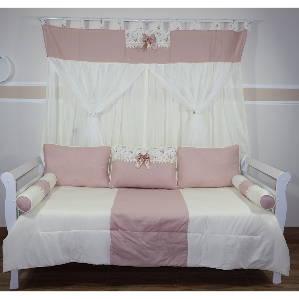 Kit Cama Babá Bicama Solteiro 6 Peças Quarto Bebê Menina Menino