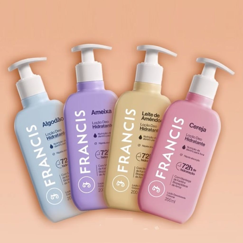 Kit C/ 3 Hidratantes Francis 200g em Oferta na Shopee