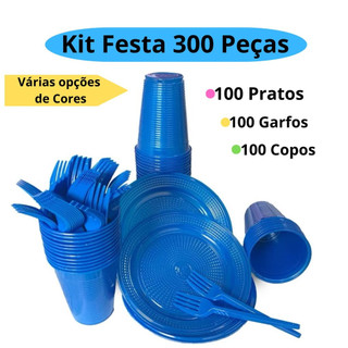 Kit Festa Descartável 300 Peças Exclusivas Cores Vibrantes Aniversário Decoração