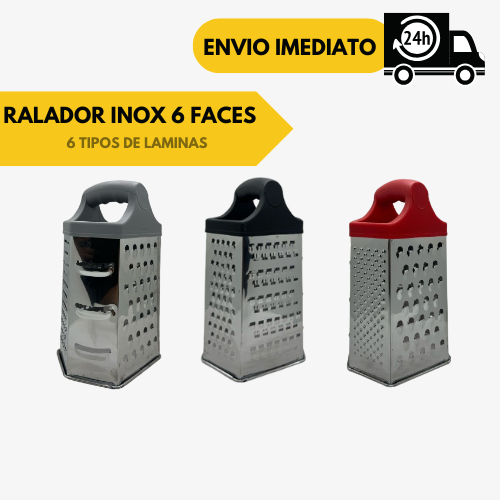 Ralador Manual 6 Faces de Laminas em Aço Inox Fatiador de Cozinha Corta, Descasca Legumes Queijos C/Alça em Oferta na Shopee