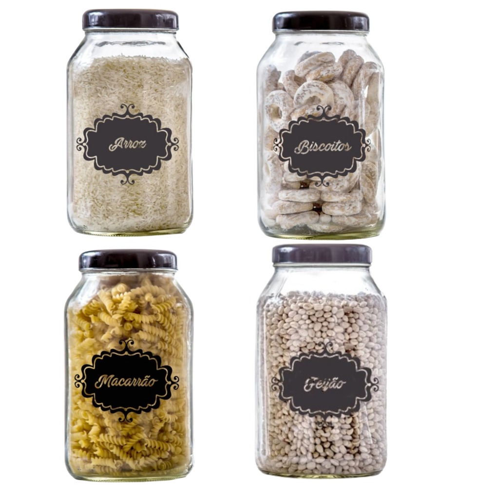 Pote  Vidro Grande 3 Litros Feijão, Arroz, Macarrão e Biscoito Organização Utilidade Vetrolar