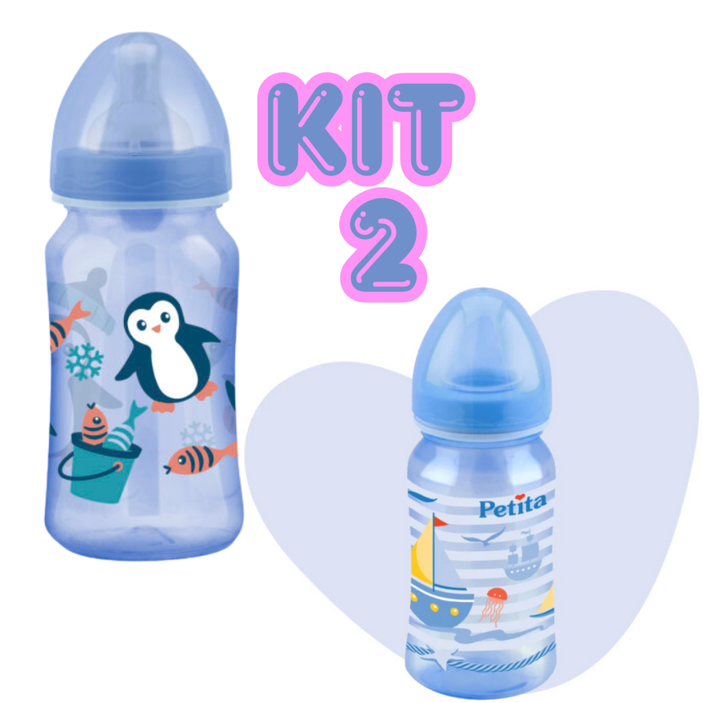 Super Kit 2 Mamadeiras Petita Premium Para Bebê em Oferta na Shopee