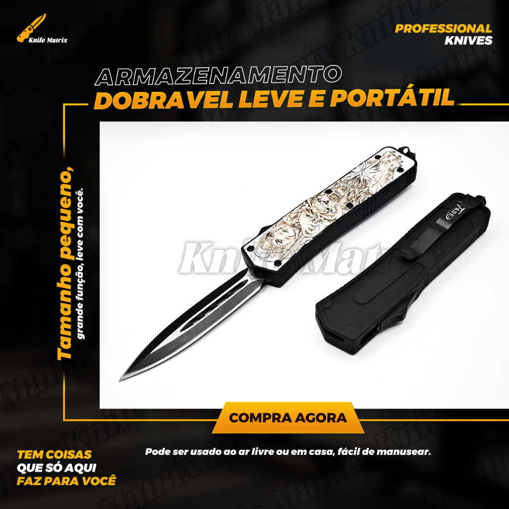 Canivete Automatico frontal Lamina afiada Clip de bolso ZC-7698
