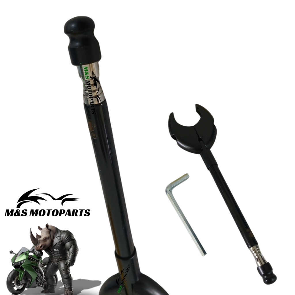 ANTENA METALICA CORTA PIPA RETRATIL MOTO - FIXACAO EM GUIDAO 1" 1/4 - COMPRIMENTO 65CM