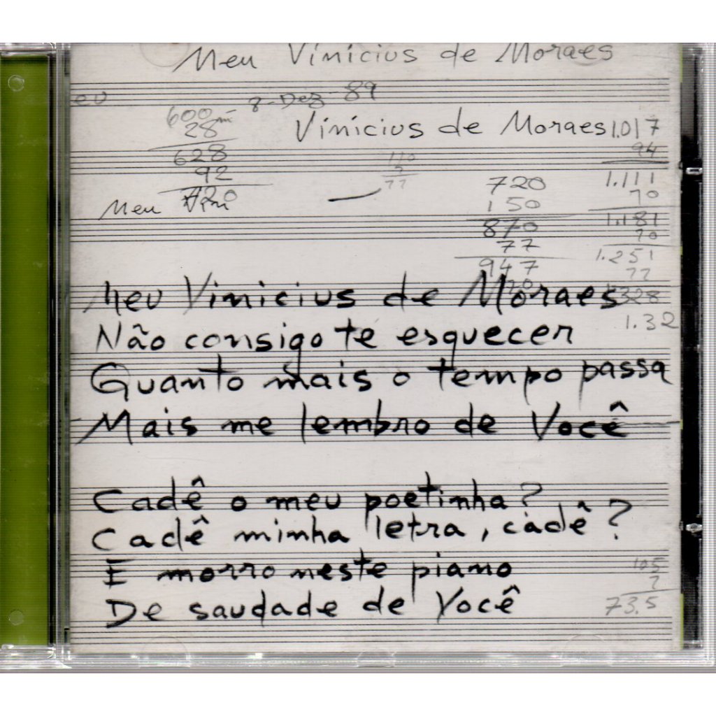 CD TOM CANTA VINICIUS AO VIVO ( 2000 ) TOM JOBIM VINICIUS DE MORAES