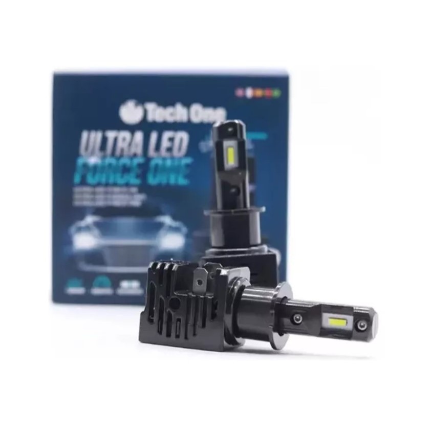PAR LAMPADA LED H3 FORCE ONE 6000K 8200 LUMENS ULTRA LED TECHONE UNIVERSAL SOM AUTOMOTIVO