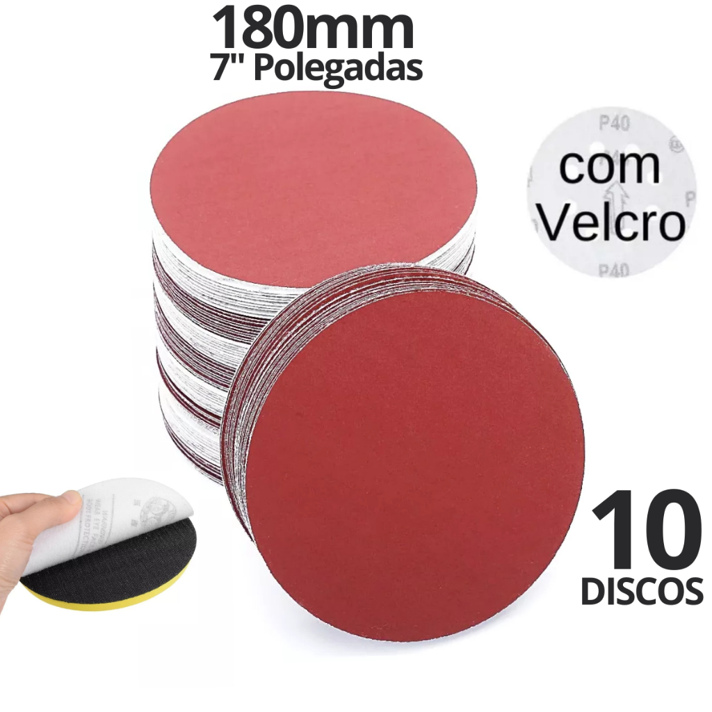 10un Disco De Lixa Velcro 180mm 7 Pol. Lixadeira Orbital Vários Grãos para Escolher em Oferta na Shopee