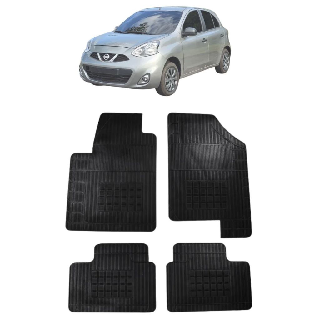 JOGO TAPETE DE BORRACHA MARCH 2013 a 2020 – 4 Peças - Car Floor em Oferta na Shopee