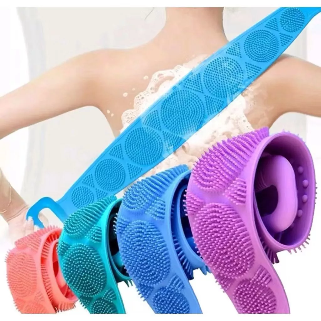 Esponja Silicone Massageadora Escova Banho Lava Corpo Todo Bucha Esfoliação — imagem 1