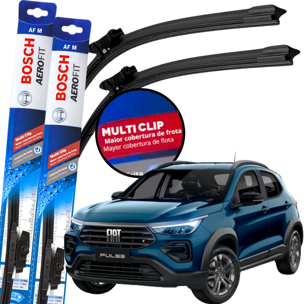 Par Palheta Limpador Parabrisa Original Bosch Multiclip Fiat Pulse 2021 à 2025