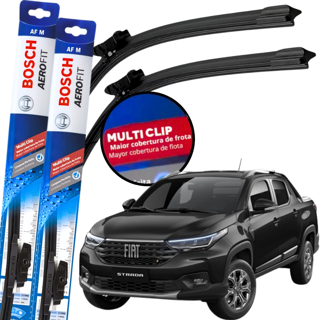 Par Palheta Limpador Parabrisa Original Bosch Multiclip Fiat Strada 2021 à 2025 em Oferta na Shopee