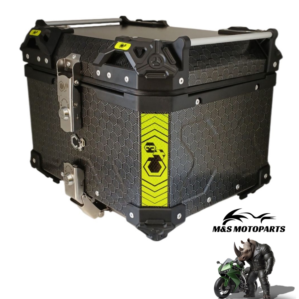 Baú de Alumínio para motos 45 litros - Bauleto para moto Honda Yamaha BMW Kawasaki