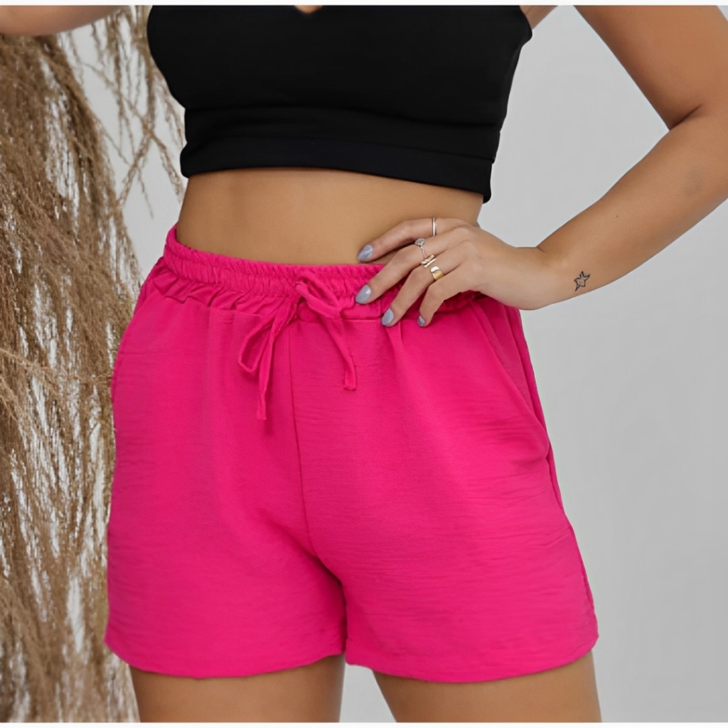 Shorts Feminino Duna Com Elástico na Cintura Básico leve Atlético Verão