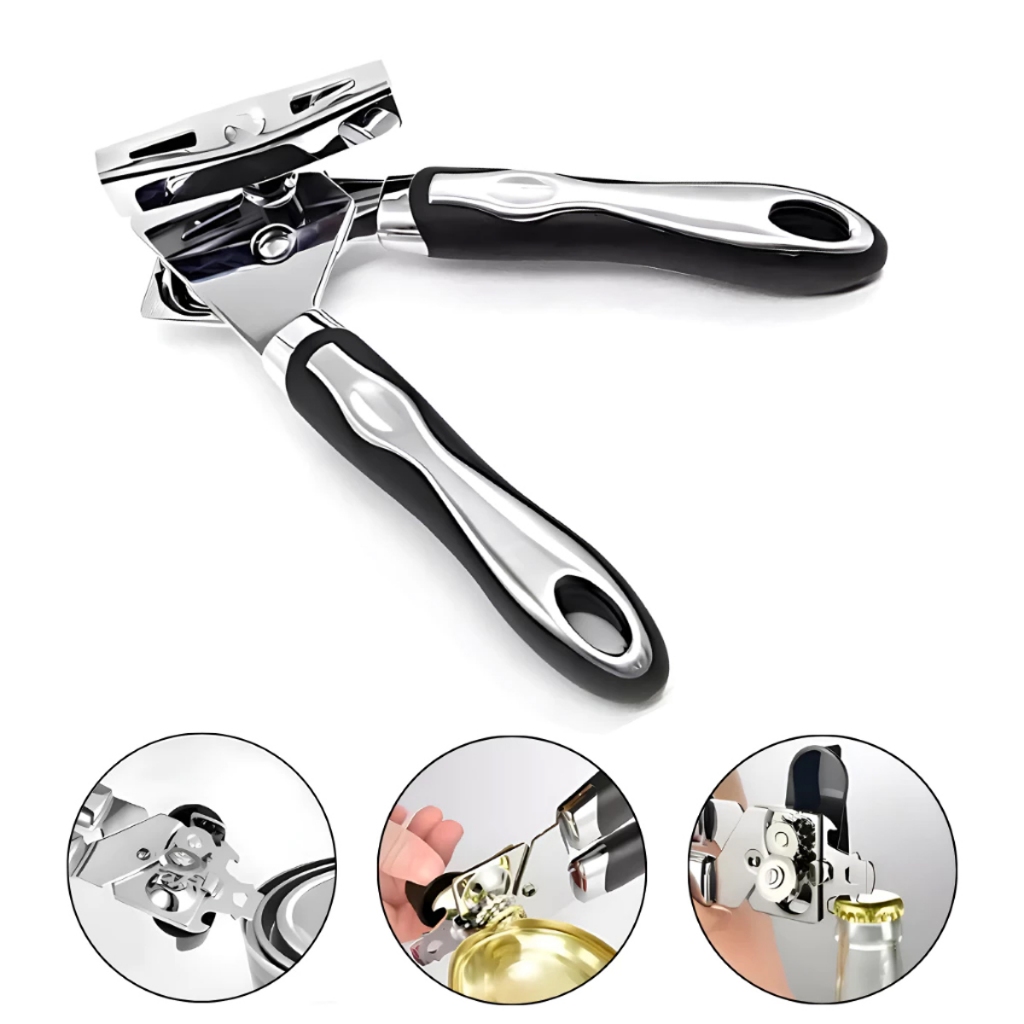 Abridor de Latas e Garrafas Aço Inox Multifuncional Profissional Emborrachado Prático em Oferta na Shopee